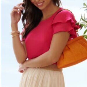 Double Flutter Sleeve Top